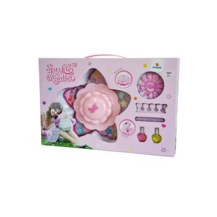 Valuvic Set de Maquillaje Infantil Flor Giratorio con Sombras de Ojos, Colorete y Brillo de Labios - 1