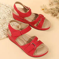 Sandalias De Plataforma Retro Para Mujer Verano 2023 Con Cordones De Talla Grande 43 Hebilla De Tobillo Suela Gruesa Sandalias De Playa - details 17