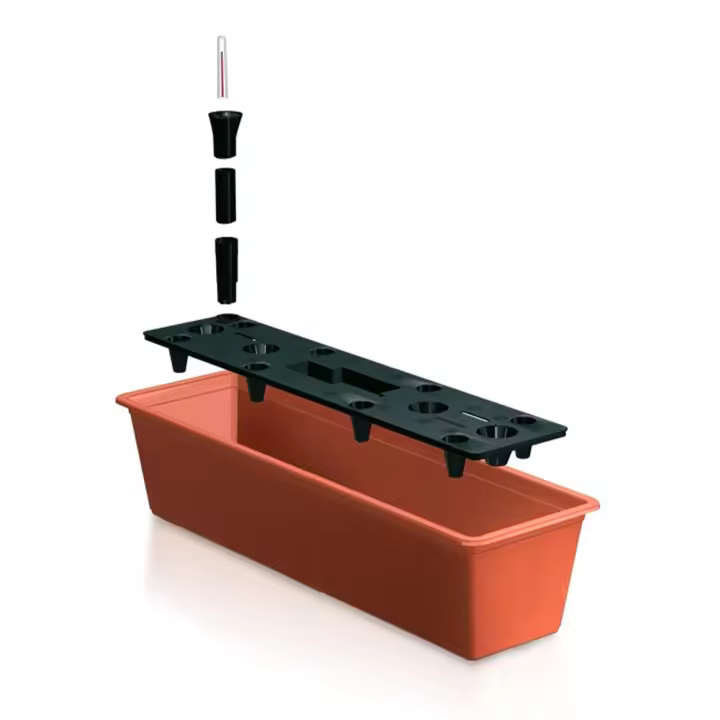 Macetero para balcon PROSPERPLAST 11 L en color terracota CON SISTEMA DE RIEGO 60 x 18 x 14 cm - 1