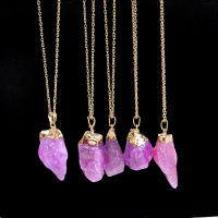 Collar De Gota De Amatista Irregular Para Mujer Collar De Cristal Sanador De Chakra Piedra De Citrine Regalo De Cumpleaños - details 3
