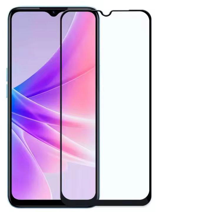 Ociodual Protector de Pantalla Cristal Templado Negro para Oppo A77 5G/A57 4G/A57S, Vidrio Premium con Borde Redondo Antigolpes 9D 9H 0.3mm - 1