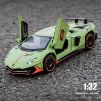 Coche De Deporte LAMBOR AVENTADOR SVJ LP780-4 a Escala 1:32 Con Sonido Y Luces Regalo Ideal Para Cumpleaños Para Niños Material Metálico Batería De Botón - details 0