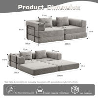Sofá plegable convertible en sofá cama, modular de 2 plazas con funda de bombazine, sin montaje, colchón tipo tatami, ahorra espacio, ideal para salón, dormitorio, apartamento pequeño - details 2