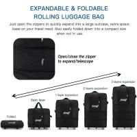 Maleta Plegable Extensible con Ruedas 5 o 6 Ruedas Giratorias 360°, Bolsa de Viaje Grande Impermeable de Tela Oxford, Equipaje Expandible Ligero y Resistente, Asa Superior y Correa de Hombro, 87x50,5x24 cm / 100x54x32 cm - details 3