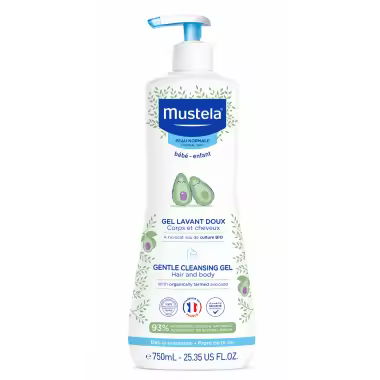 Gel de Baño Suave Mustela 750ml para Bebés | para Cuerpo y Cabello del Bebé - 1