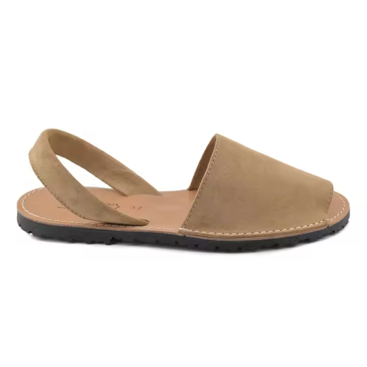 CBP | Abarcas menorquinas serraje arena | Mujer Piel serraje Piel Piel - 1