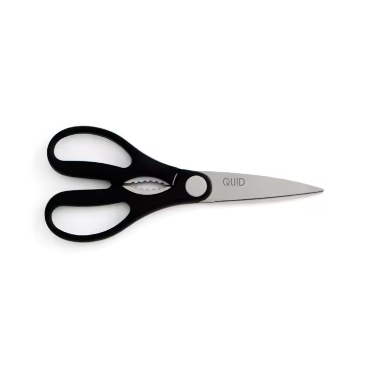 QUID KITCHEN CHEF Tijeras Acero Inoxidable 21CM Negro Metalizado Asas o mango baquelita soft touch - 1