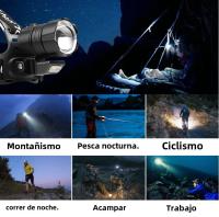 Lámpara Frontal De Pesca Potente Recargable XHP360 1000000LM Luz De Cabeza LED Para Camping Y Senderismo Banco De Energía Incluido Ángulo De Haz 180° Impermeable - details 14