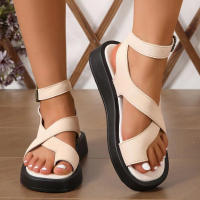 Sandalias De Cuero Para Mujer Moda Casual Confortables 2023 Nuevas De Verano Con Suela Gruesa Y Plataforma Sandalias De Tobillo Para Mujer Talla 43 - details 18