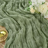 Corredor De Mesa Semi Transparente De Gauze Para Boda Fiesta De Cumpleaños Baile De Primavera Navidad Decoración De Banquete - details 4
