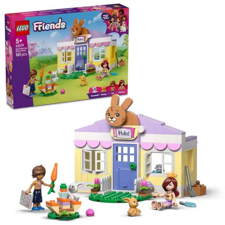 LEGO® 42679 Friends Hotel de Conejitos de Heartlake City Juego de Construcción con 2 Minipersonajes y 2 Figuras de Conejitos para Niñas y Niños a Partir de 5 Años - 1