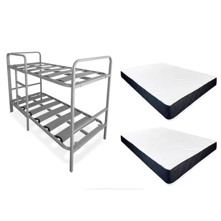 Duérmete Online Litera Metálica Reforzada 90 x 190 + 2 Colchones Viscoelásticos Viscoblack - 1