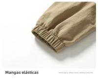 Chaqueta Casual Para Hombres Talla Grande Primavera Otoño Cuello Erguido Estilo Regular Cierre De Cremallera Material Poliéster - details 20