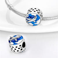Encantos 925 Para Pulseras Originales 3MM Con Encantos De Tierra Plano Globo Calor Aire Cámara Viaje Joyería DIY Plata De Ley Zirconia - details 5