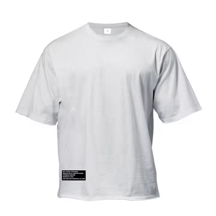 Camiseta De Hombre Oversize Casual Verano Malla Secado Rápido Manga Corta Fitness Clásica Suelta Para Gimnasio Y Bodybuilding - 1