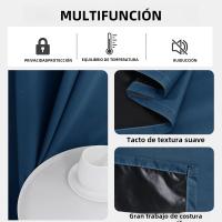 Cortinas De Blackout 100% En Color Sólido Para Protección Solar Y Aislamiento Total Para Dormitorio Y Sala De Estar - details 8