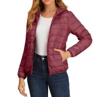 Chaqueta De Invierno Para Mujer Ligeramente Acolchada Con Capucha Cierre De Cremallera Impermeable Y Térmica Con Bolsillos Estilo Casual - details 3
