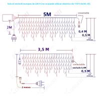 Luces De Cadena LED De Icicle 3.5-40M Para Navidad Y Bodas Decoración Exterior Y Interior Con Control Remoto Luz De Navidad De Guirnalda De Farolillos - details 3