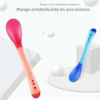 Juego De 3 Cucharas De Silicona Para Bebés Con Sensor De Temperatura Cuchara Para Agua Y Medicamentos Alimentos Complementarios Para Niños - details 4