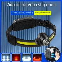 Linterna Frontal LED De Alta Potencia Con Sensor XPE+COB 7 Modos Para Pesca Y Cazalampara De Corbata Recargable Con Batería 18650 - details 0