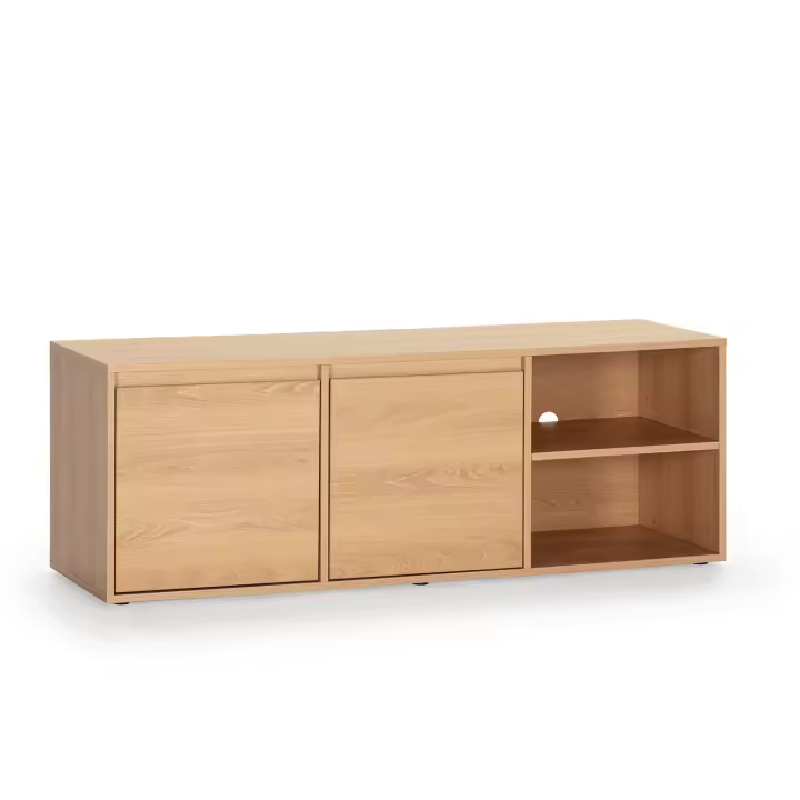 VS Venta-Stock Mueble TV Tori 2 Puertas 2 Huecos, Color Roble, 130 cm - 1