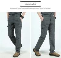 Pantalones Tácticos Impermeables Para Hombres Múltiples Bolsillos Cargo Resistentes Al Desgaste Ropa De Trabajo Al Aire Libre Para Senderismo - details 1