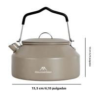 Hervidor De Agua De Viaje Ultraligero De 1.4L Con Manija Para Estufa Café Metal Suministros De Mesa Color Khaki Verde Negro - details 22