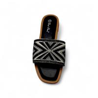 Calzados soraia, Sandalias Planas de Mujer con Punta Cuadrada, Diseño Clásico Tipo Slide, Corte Anatómico en la Empeine, Sandalia Abierta de Verano para Uso Diario, Oficina o Paseo Casual, para playa. Moda Oriental Fiesta Diamante de imitación - details 5