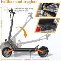 JOYOR S10-SZ - Electric scooter -- Two 1000 W motors, 60 V 18 Ah battery - Maximum speed 60 km/h - Black - A dual front and rear suspension system ensures a comfortable ride even on rough terrain. Non-slip footboards make riding safer. - details 1
