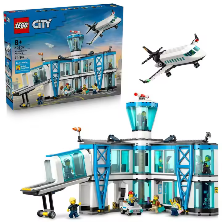 LEGO® 60502 City Aeropuerto con Avión Juego de Construcción con Modelo de Aeropuerto y Avión de Pasajeros para Niñas, Niños y Fans de los Aviones de 8 Años o Más - 1