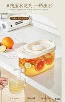 Hervidor De Agua Fría Para Camping De Verano Con Limón Té De Frutas Té De Flores Con Grifo Kettle De Aire Acondicionado De Crema 4L - details 4