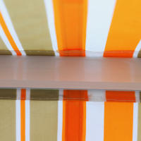 Outsunny Toldo Retráctil con Manivela Toldo de 300x250cm con Brazo Articulado de Aluminio y Poliéster 280g/m² Rayas Naranja Beige y Blanco - details 4