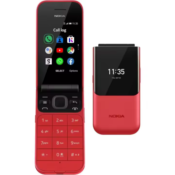 Nokia 2720 Flip Smartphone Plegable Pantalla Dual Snapdragon 205 - 2MP Cámara - Radio FM - 1