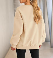 Sudadera De Color Sólido De Talla Grande Sudadera De Manga Larga Casual Cuello Redondo Sin Capucha Para Mujeres Ropa De Talla Grande - details 9