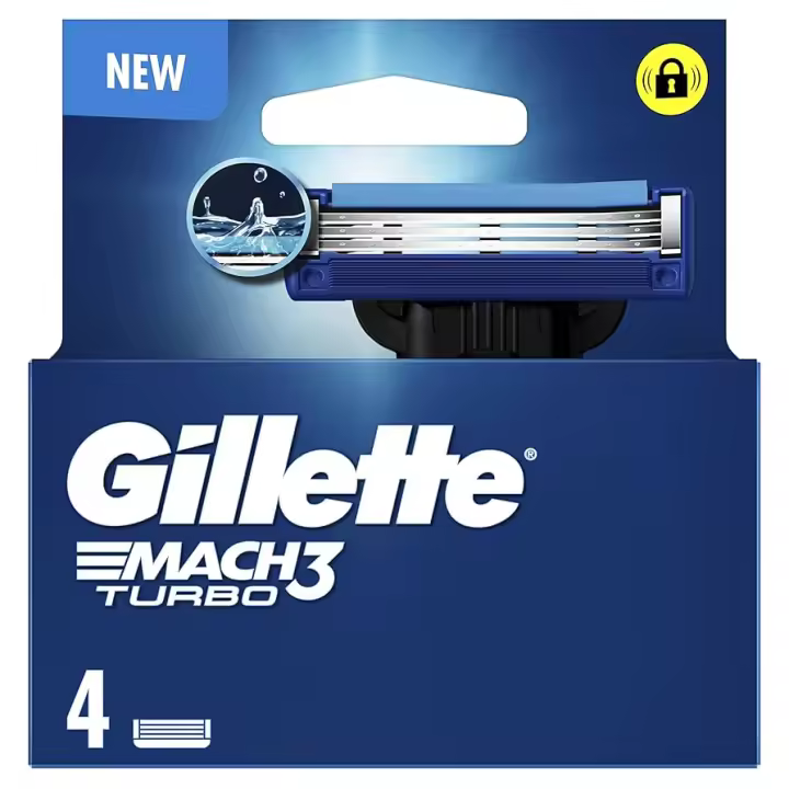 gillette mach3 turbo maquinilla recambio 4 unidades - 1