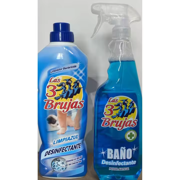 Las 3 brujas - Fregasuelo desinfectante 1litro + Baño desinfectante 750 ml - 1