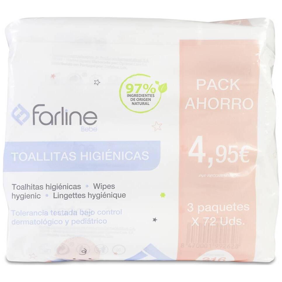 Pack Farline Toallitas Higiénicas Bebé, 3 Uds