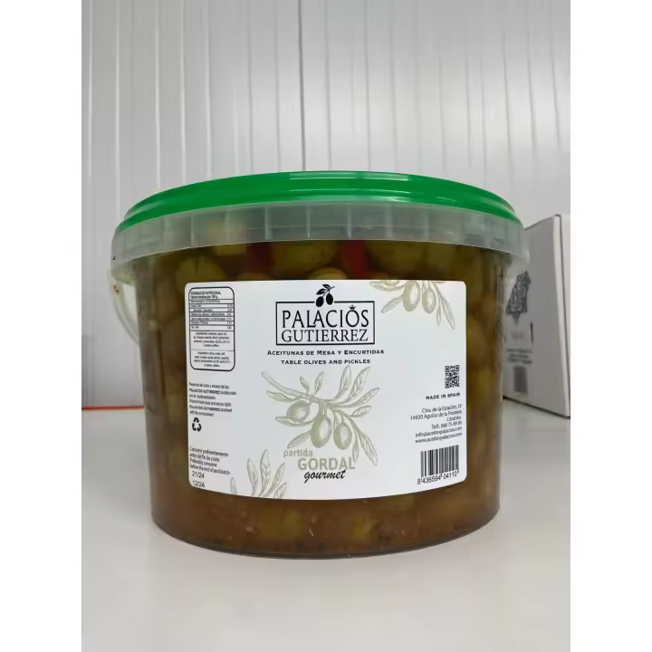 CUBO PLÁSTICO 4500 GRAMOS ACEITUNA PARTIDA GORDAL PALACIOS GUTIERREZ I PALACIOS GUTIERREZ - 1