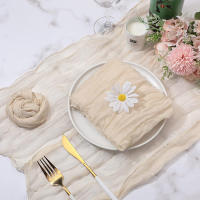 Corredor De Mesa Semi Transparente De Gauze Para Boda Fiesta De Cumpleaños Baile De Primavera Navidad Decoración De Banquete - details 1