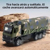 Camión De Transporte Militar a Escala 1:35 Juguete De Coche De Aleación Con 2 Puertas Abiertas Luz Y Sonido Función De Retroceso Para Niños Regalo Verde - details 5