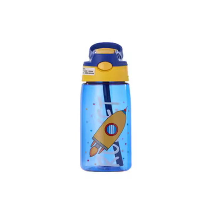 Botella De Agua Para Niños 480ml Con Tiras Y Tapa a Prueba De Fugas Diseño Creativo De Dibujos Animados Bebida Portátil Para Bebés Y Niños - 1