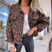 Chaqueta De Denim Para Mujer Con Estampado De Leopardo Y Borde Con Borlas Moda Casual Cierre De Botón Unipresión Estilo Single-breasted Otoño Primavera - details 1