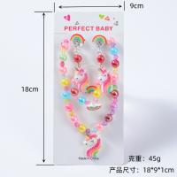 Juego De Joyas Para Niñas Con Unicornio Colorido Y Dibujos Animados: Collar Pulsera Aretes Y Anillo Regalo Ideal Para Niñas De 0 a 12 Años - details 0