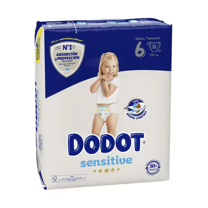 DODOT SENSITIVE TALLA 6 32 UNIDADES - 1