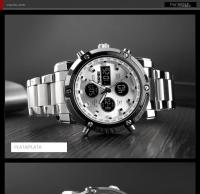 Reloj Digital Skmei 3 Tiempos Con Pantalla Retroiluminada Reloj De Pulsera De Cuarzo Para Hombre Correa De Acero Inoxidable Estilo Lujo Resistente Al Agua - details 13