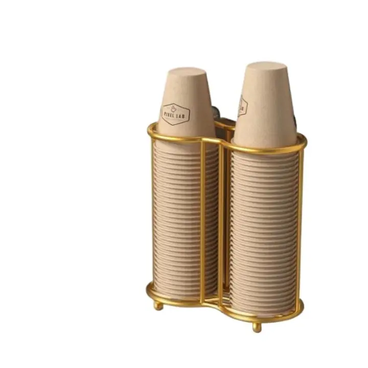 Soporte De Copas Desechables De Metal Organizador De Cocina Para Agua Y Té Estante De Exhibición De Papel Húmedo Instalación De Montaje - 1