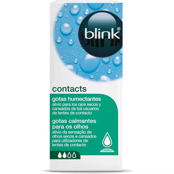 Blink Contacts Gotas Oculares 10 ml | Alivio para Ojos Secos e Irritados | Uso con Todo Tipo de Lentillas | Hidratación y Refresco Inmediato - 1