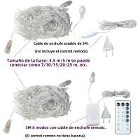 Luces De Cadena LED De Icicle 3.5-40M Para Navidad Y Bodas Decoración Exterior Y Interior Con Control Remoto Luz De Navidad De Guirnalda De Farolillos - details 2
