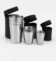 4PCS Copas De Camping De Acero Inoxidable 30/70/170ml Taza De Viaje Portátil Para Café Baijiu Whiskey Ocio Al Aire Libre Senderismo Barra Nestable - details 7