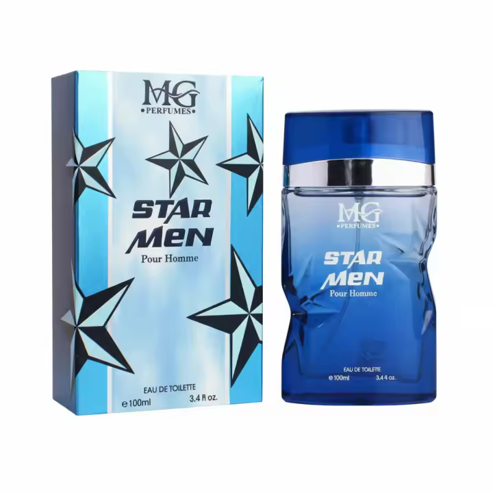 Perfume Star Men Eau de Toilette para hombre, fragancia fresca y moderna con un aroma limpio y masculino. Ideal para uso diario, aporta sensación de energía y estilo. Presentado en frasco azul con estuche original. 🚚 Envíos a España 24/48 horas. - 1